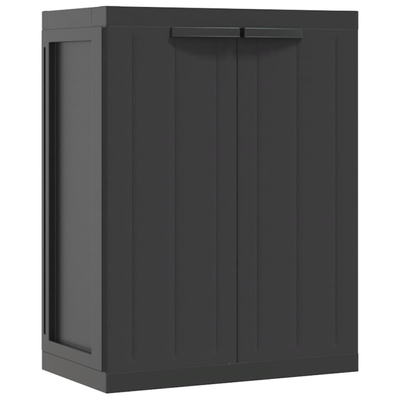 vidaXL Ντουλάπι Αποθ. Εξ. Χώρου Μαύρο 65x37x85 εκ. Πολυπροπυλένιο