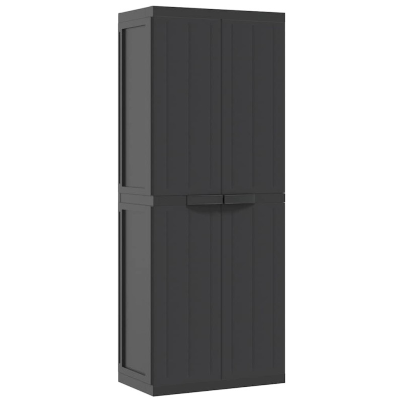 vidaXL Ντουλάπι Αποθ. Εξ. Χώρου Μαύρο 65x37x165εκ. Πολυπροπυλένιο