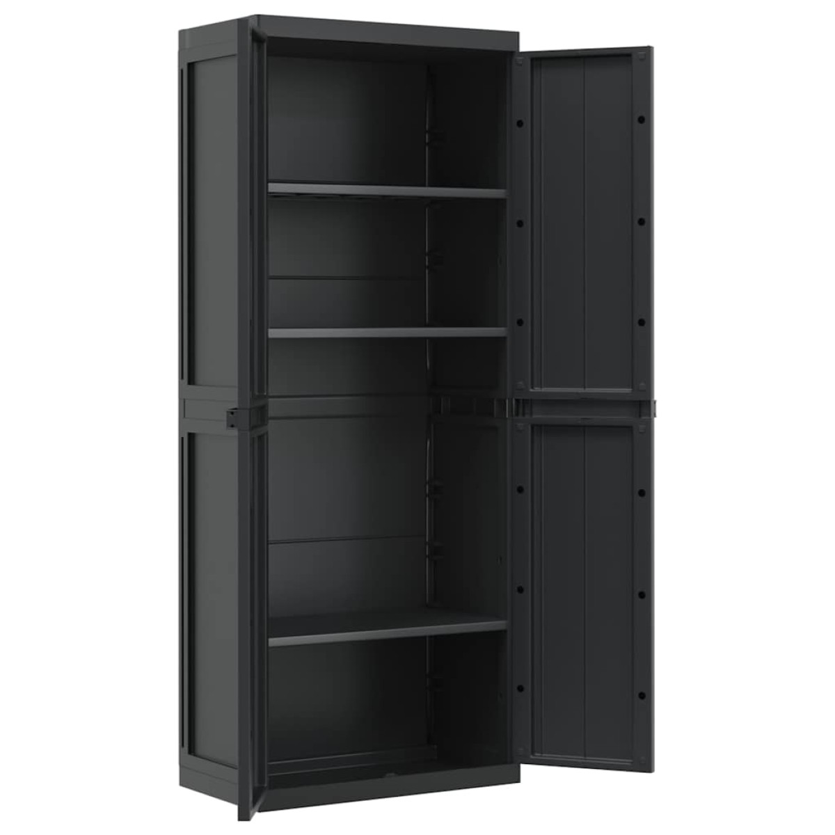 vidaXL Ντουλάπι Αποθ. Εξ. Χώρου Μαύρο 65x37x165εκ. Πολυπροπυλένιο