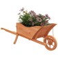vidaXL Ζαρντινιέρα Καρότσι 128 x 45,5 x 43 εκ. από Μασίφ ξύλο Ελάτης