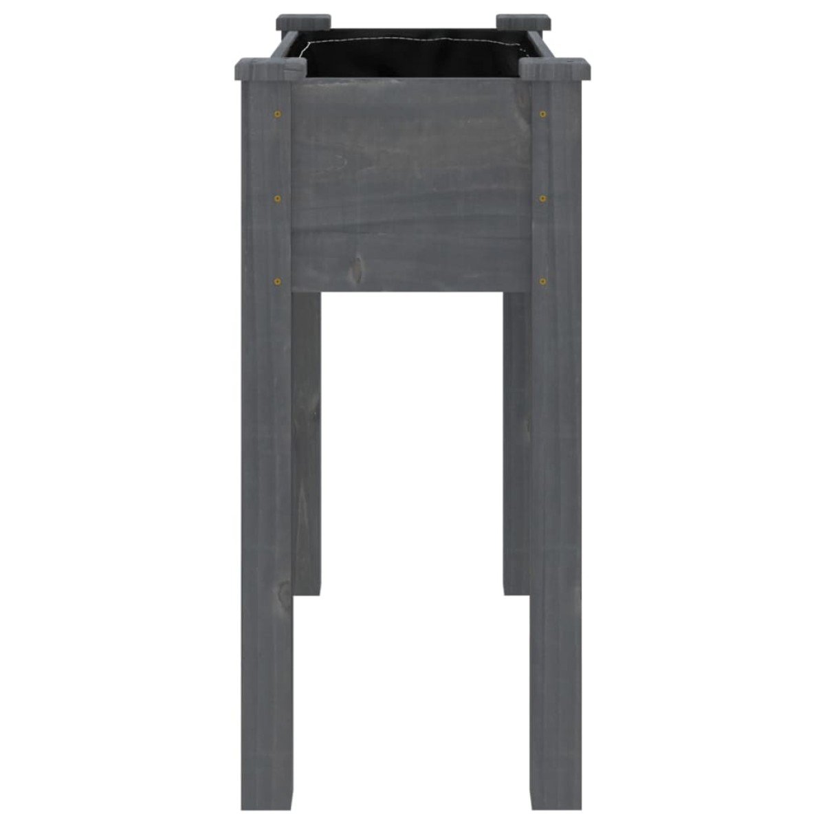 vidaXL Γλάστρα με Επένδυση Γκρι 71 x 37 x 76 εκ. από Μασίφ Ξύλο Ελάτης