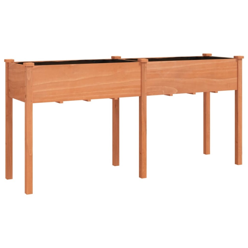 vidaXL Γλάστρα με Επένδυση Καφέ 161x45x76 εκ. από Μασίφ Ξύλο Ελάτης
