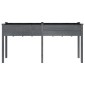vidaXL Γλάστρα με Επένδυση Γκρι 161x45x76 εκ. από Μασίφ Ξύλο Ελάτης