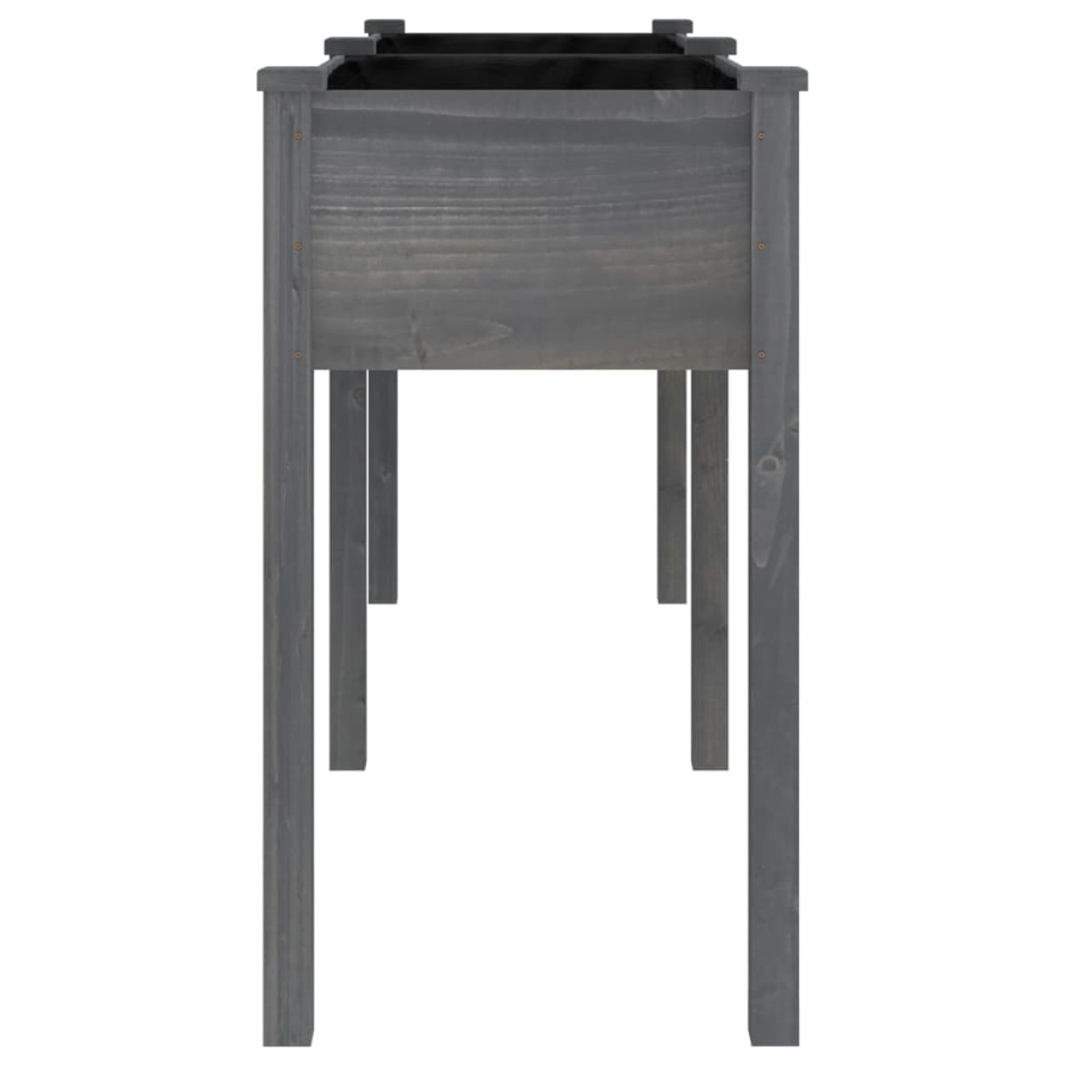 vidaXL Γλάστρα με Επένδυση Γκρι 161x45x76 εκ. από Μασίφ Ξύλο Ελάτης