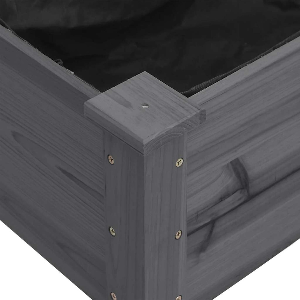 vidaXL Γλάστρα με Επένδυση Γκρι 203x53x76 εκ. από Μασίφ Ξύλο Ελάτης