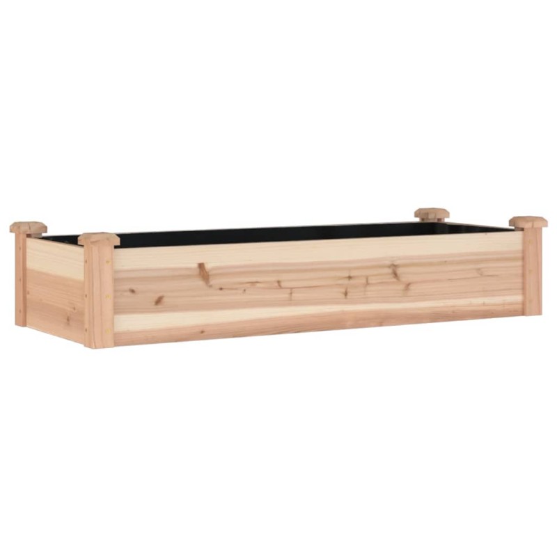 vidaXL Ζαρντινιέρα Υπερυψ. με Επένδυση 120x45x25 εκ. Μασίφ Ξύλο Ελάτης