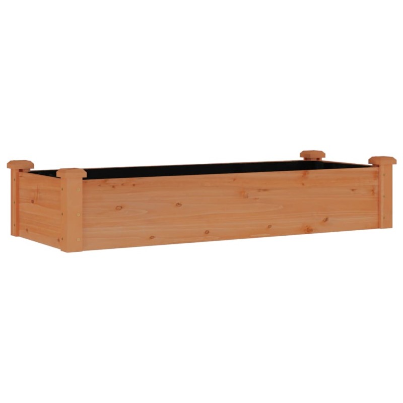 vidaXL Ζαρντινιέρα Υπερυψ. με Επένδυση Καφέ 120x45x25 εκ. Μασίφ Ελάτη