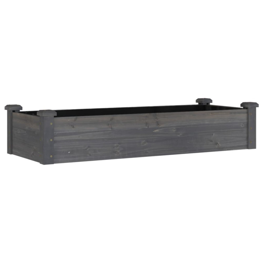 vidaXL Ζαρντινιέρα Υπερυψ. με Επένδυση Γκρι 120x45x25 εκ. Μασίφ Ελάτη