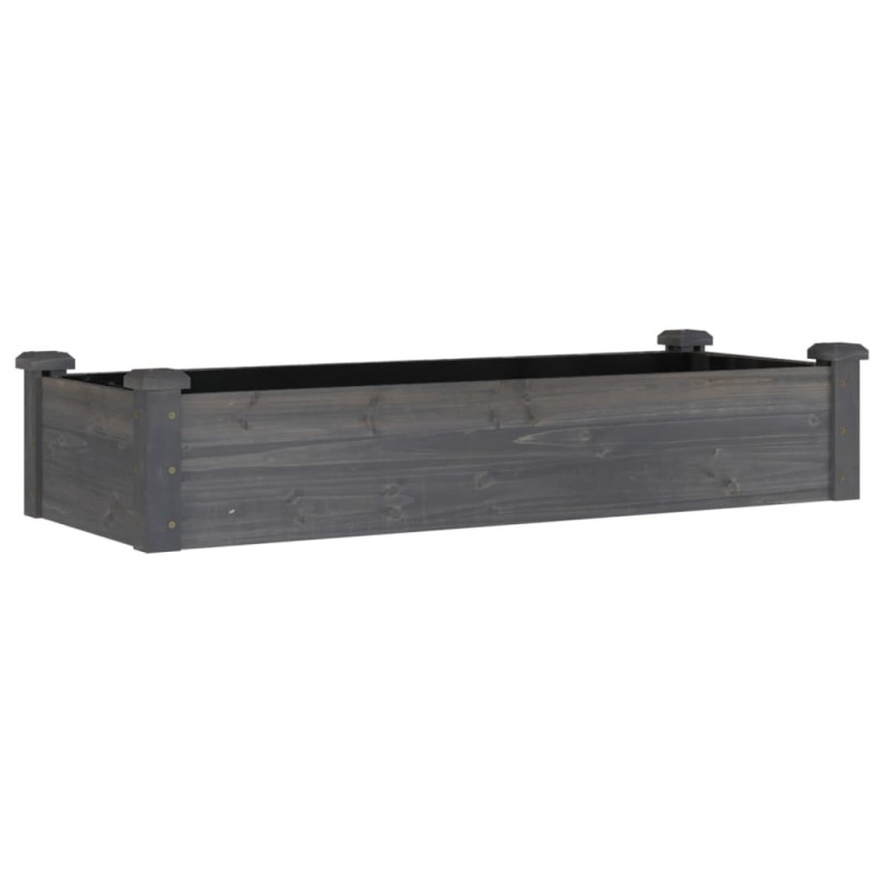 vidaXL Ζαρντινιέρα Υπερυψ. με Επένδυση Γκρι 120x45x25 εκ. Μασίφ Ελάτη
