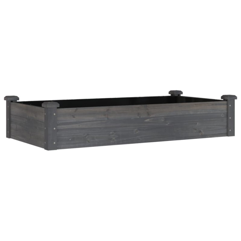 vidaXL Ζαρντινιέρα Υπερυψ. με Επένδυση Γκρι 120x60x25 εκ. Μασίφ Ελάτη