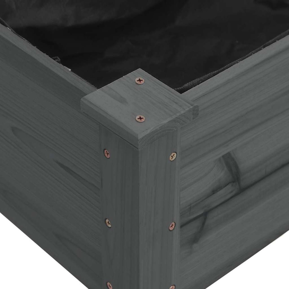 vidaXL Ζαρντινιέρα Υπερυψ. με Επένδυση Γκρι 120x120x25 εκ. Μασίφ Ελάτη