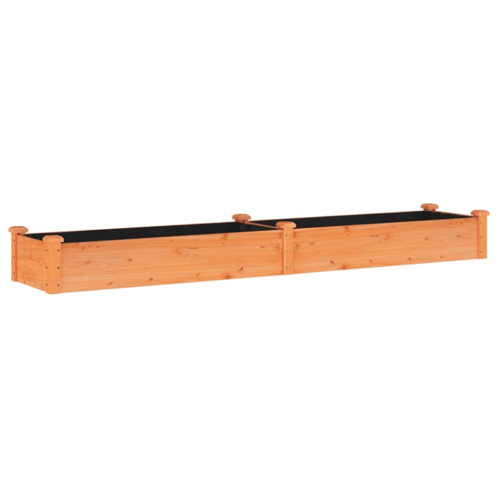 vidaXL Ζαρντινιέρα Υπερυψ. με Επένδυση Καφέ 240x45x25 εκ. Μασίφ Ελάτη