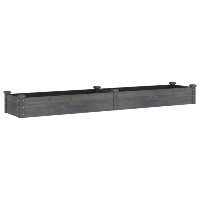 vidaXL Ζαρντινιέρα Υπερυψ. με Επένδυση Γκρι 240x45x25 εκ. Μασίφ Ελάτη