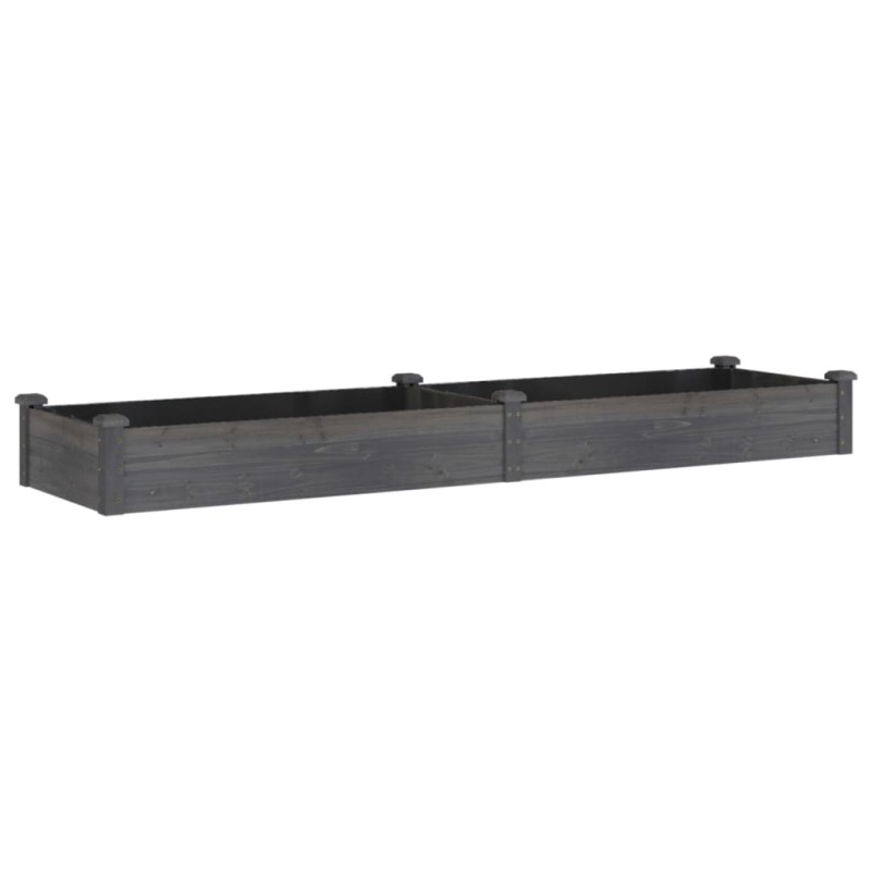 vidaXL Ζαρντινιέρα Υπερυψ. με Επένδυση Γκρι 240x60x25 εκ. Μασίφ Ελάτη