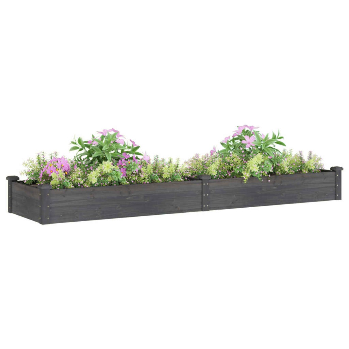 vidaXL Ζαρντινιέρα Υπερυψ. με Επένδυση Γκρι 240x60x25 εκ. Μασίφ Ελάτη