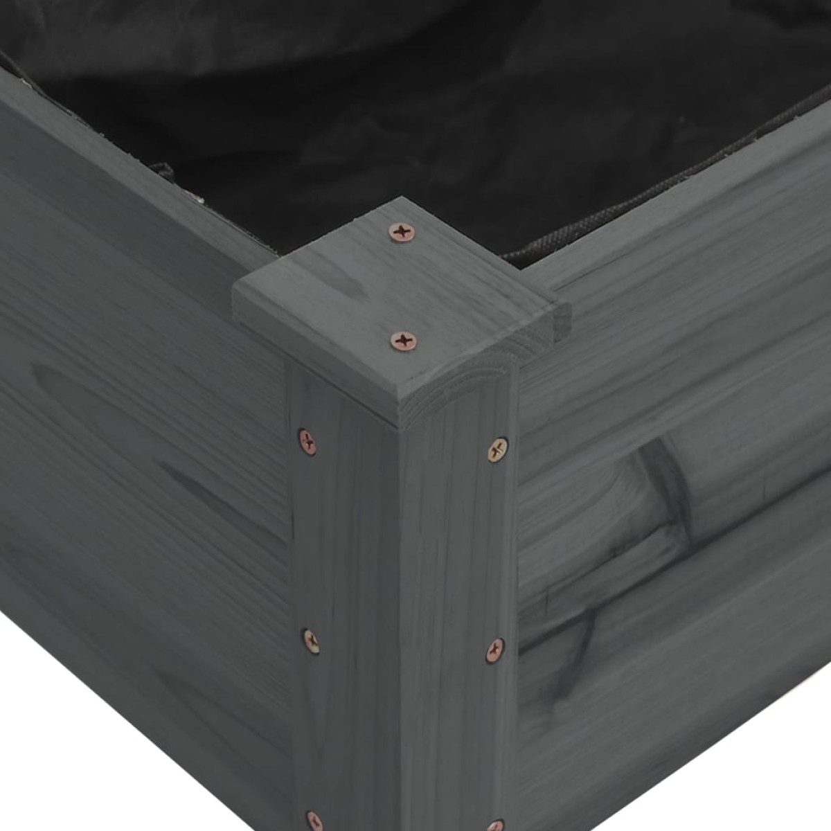 vidaXL Ζαρντινιέρα Υπερυψ. με Επένδυση Γκρι 240x60x25 εκ. Μασίφ Ελάτη
