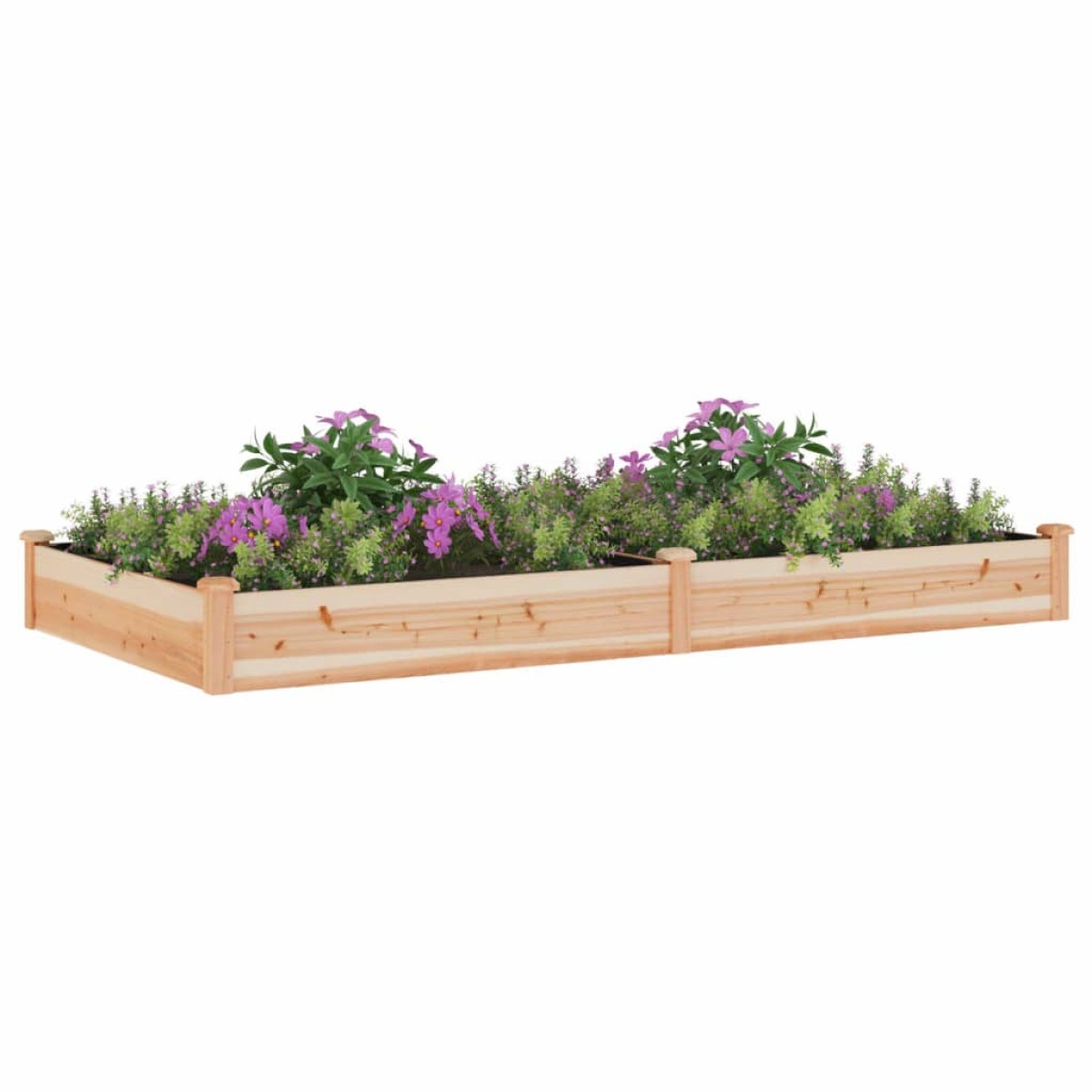 vidaXL Ζαρντινιέρα Υπερυψ. με Επένδυση 240x120x25εκ. Μασίφ Ξύλο Ελάτης