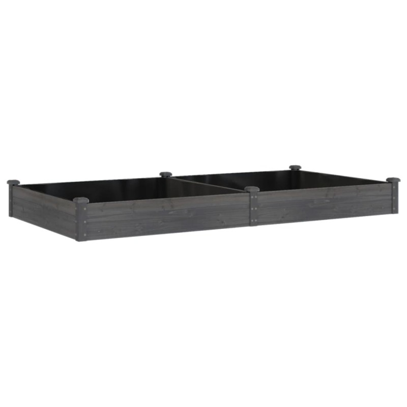 vidaXL Ζαρντινιέρα Υπερυψ. με Επένδυση Γκρι 240x120x25 εκ. Μασίφ Ελάτη