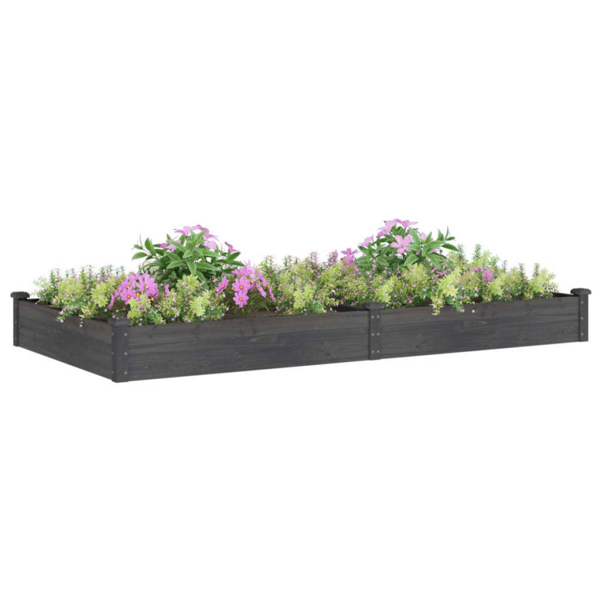 vidaXL Ζαρντινιέρα Υπερυψ. με Επένδυση Γκρι 240x120x25 εκ. Μασίφ Ελάτη