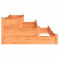vidaXL Ζαρντινιέρα Υπερυψωμένη Καφέ 120x120x56 εκ. Μασίφ Ξύλο Ελάτης