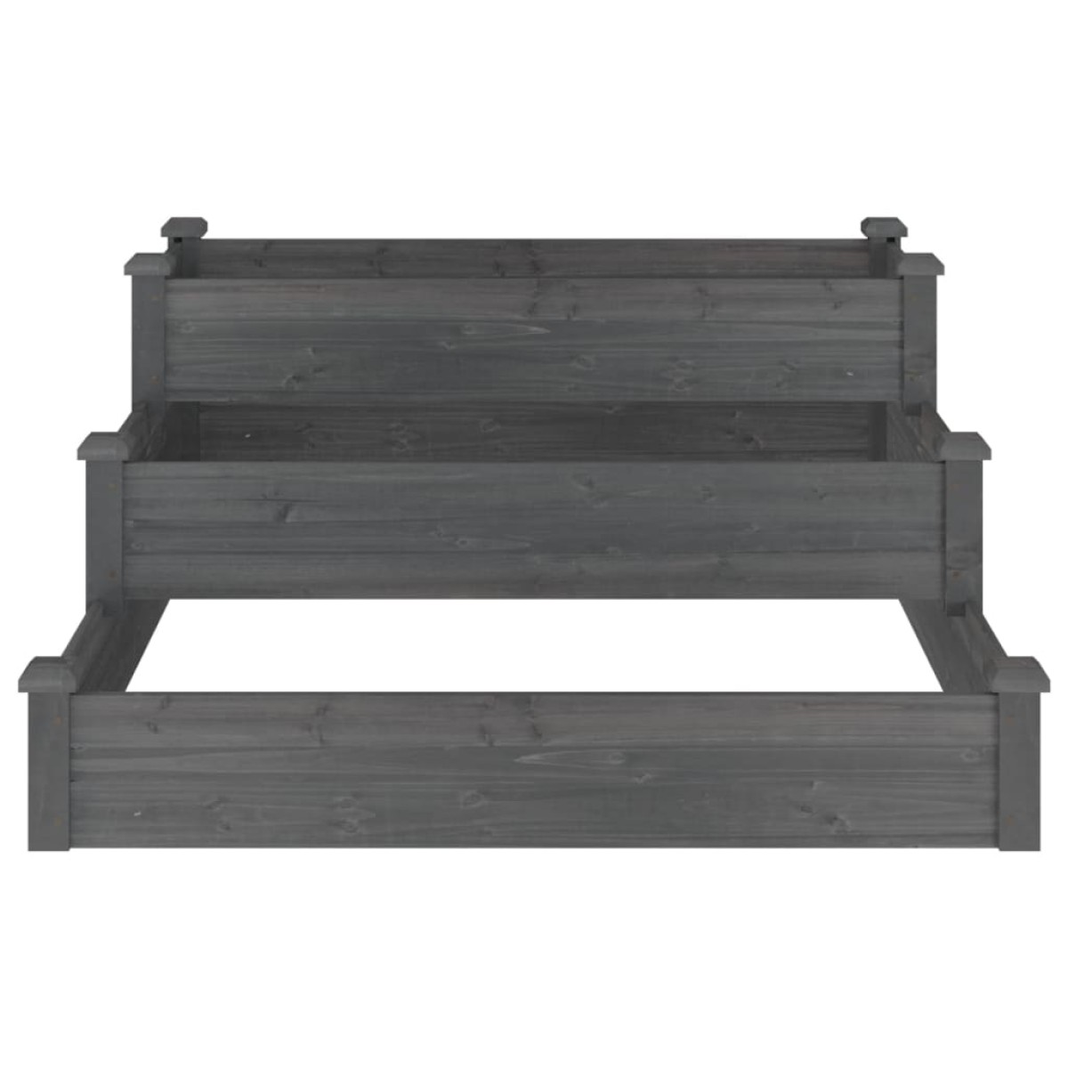 vidaXL Ζαρντινιέρα Υπερυψωμένη Γκρι 120x120x56 εκ. Μασίφ Ξύλο Ελάτης