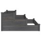 vidaXL Ζαρντινιέρα Υπερυψωμένη Γκρι 120x120x56 εκ. Μασίφ Ξύλο Ελάτης
