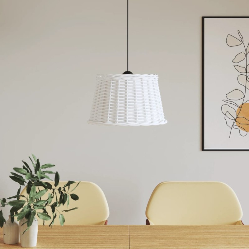 vidaXL Καπέλο Φωτιστικού Οροφής Λευκό Ø45x28 εκ. από Wicker