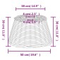 vidaXL Καπέλο Φωτιστικού Οροφής Λευκό Ø50x30 εκ. από Wicker
