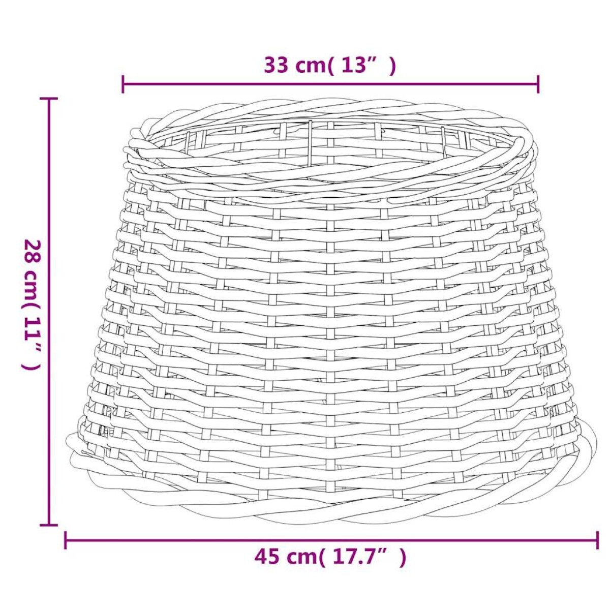 vidaXL Καπέλο Φωτιστικού Λευκό Ø45x28 εκ. από Wicker