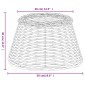 vidaXL Καπέλο Φωτιστικού Λευκό Ø50x30 εκ. από Wicker