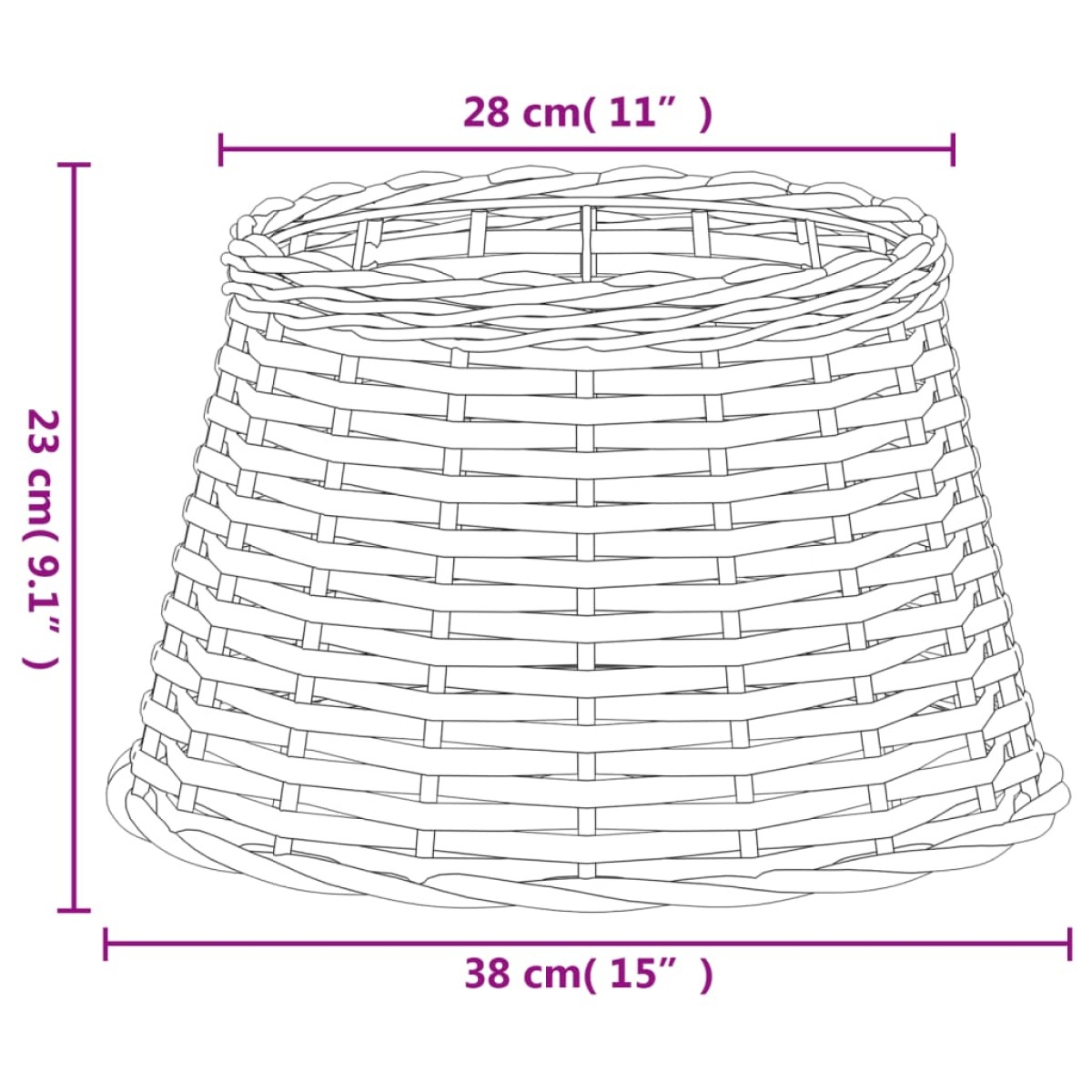 vidaXL Καπέλο Φωτιστικού Καφέ Ø38x23 εκ. από Wicker