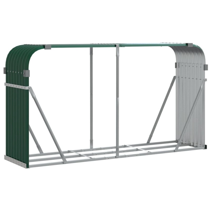 vidaXL Ξυλοθήκη Πράσινη 180 x 45 x 100 εκ. από Γαλβανισμένο Ατσάλι
