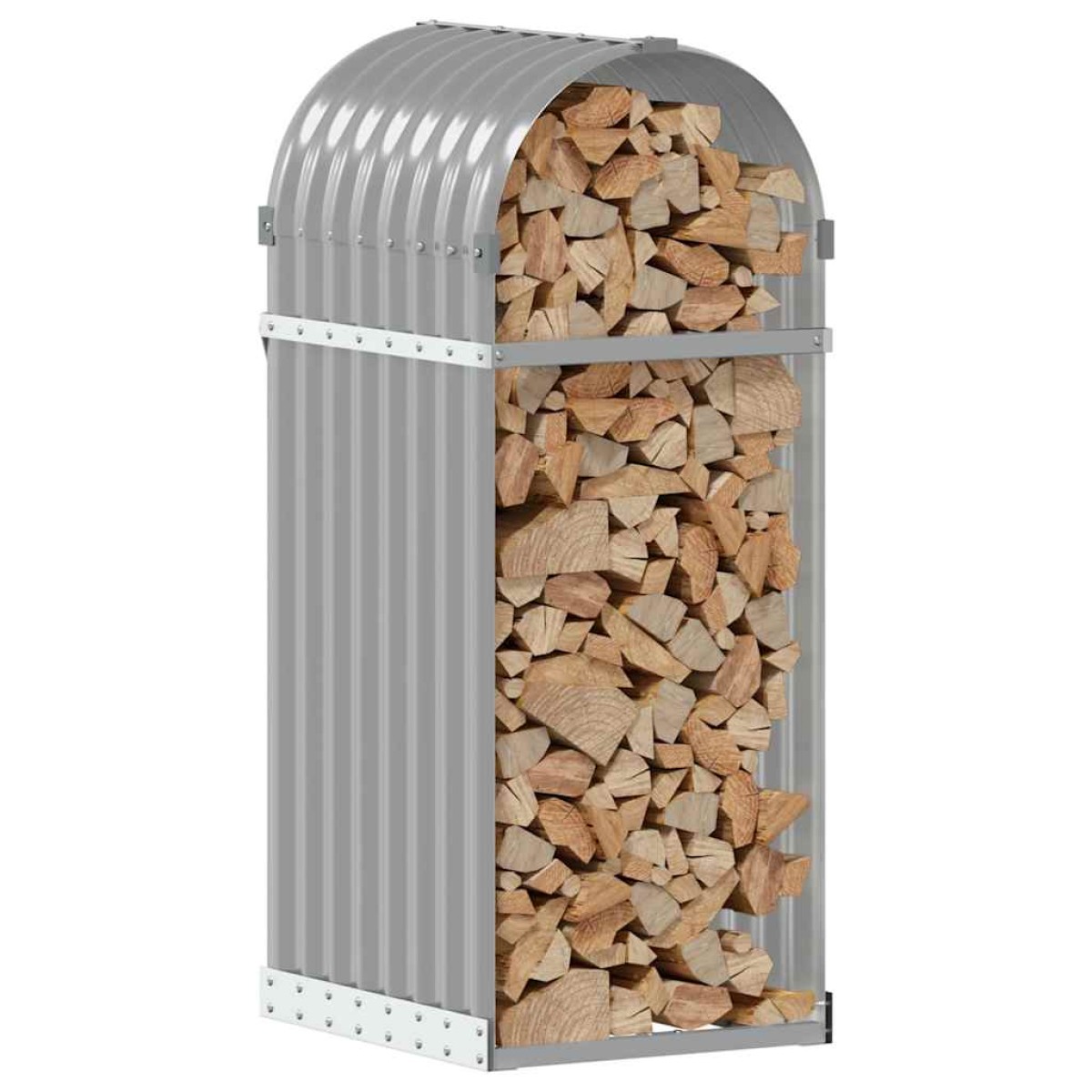 vidaXL Ξυλοθήκη Ανοιχτό Γκρι 40x45x100 εκ. από Γαλβανισμένο Ατσάλι