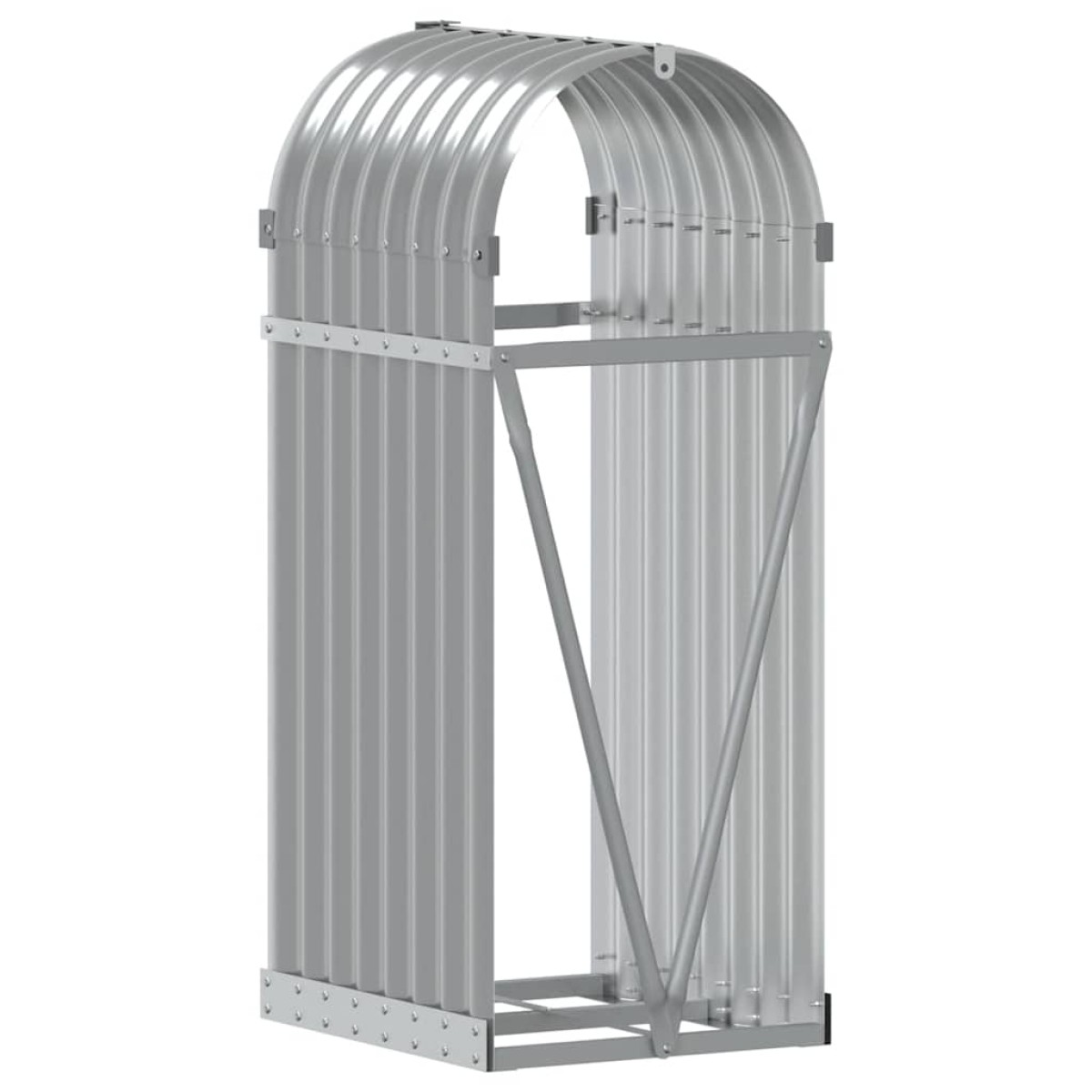 vidaXL Ξυλοθήκη Ανοιχτό Γκρι 40x45x100 εκ. από Γαλβανισμένο Ατσάλι