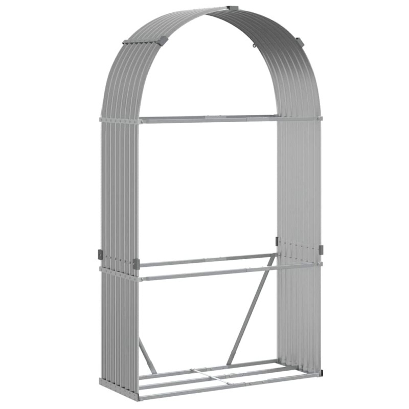 vidaXL Ξυλοθήκη Αν. Γκρι 120 x 45 x 210 εκ. από Γαλβανισμένο Ατσάλι