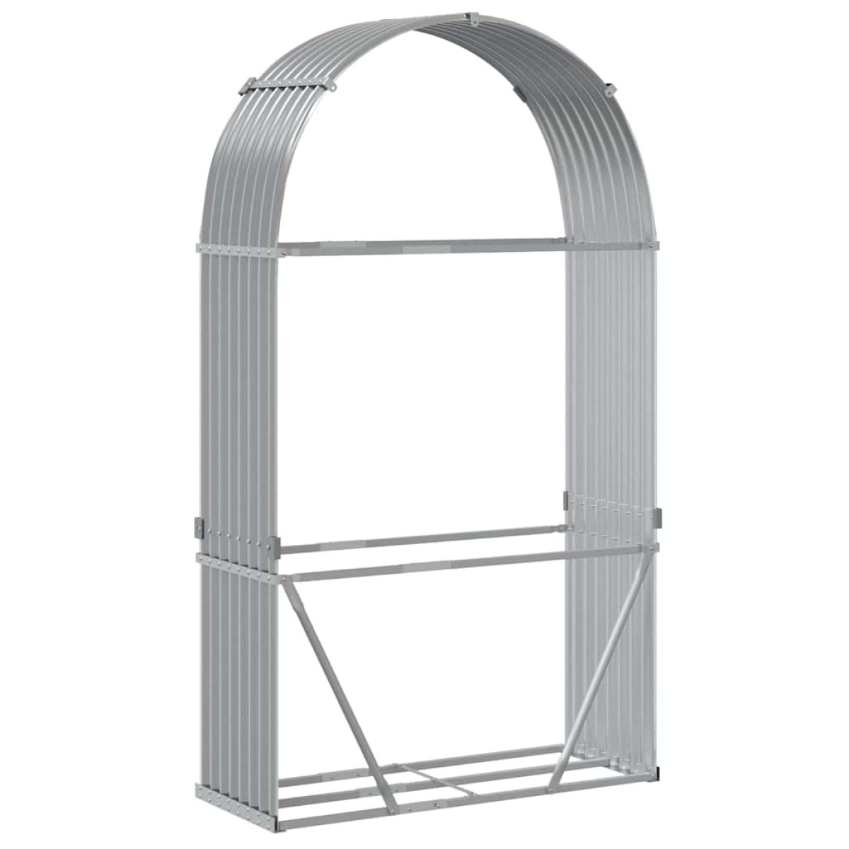 vidaXL Ξυλοθήκη Αν. Γκρι 120 x 45 x 210 εκ. από Γαλβανισμένο Ατσάλι