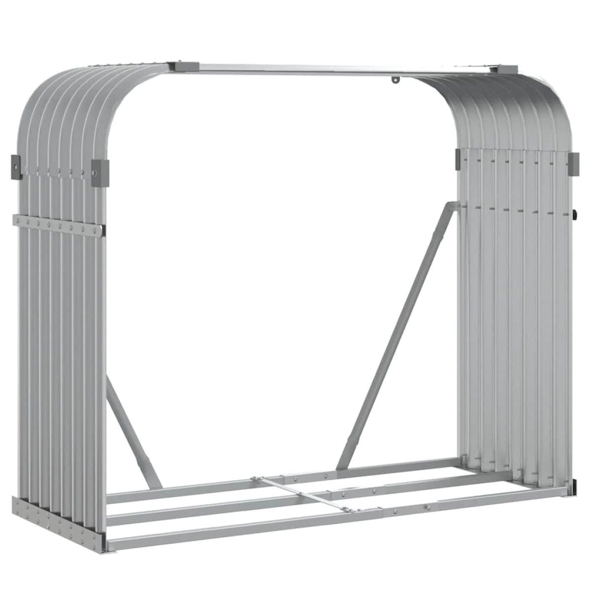 vidaXL Ξυλοθήκη Αν. Γκρι 120x45x100 εκ. από Γαλβανισμένο Ατσάλι
