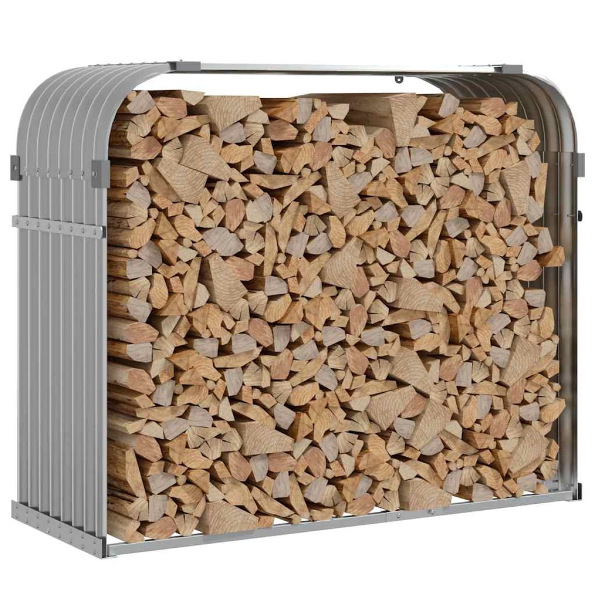 vidaXL Ξυλοθήκη Αν. Γκρι 120x45x100 εκ. από Γαλβανισμένο Ατσάλι