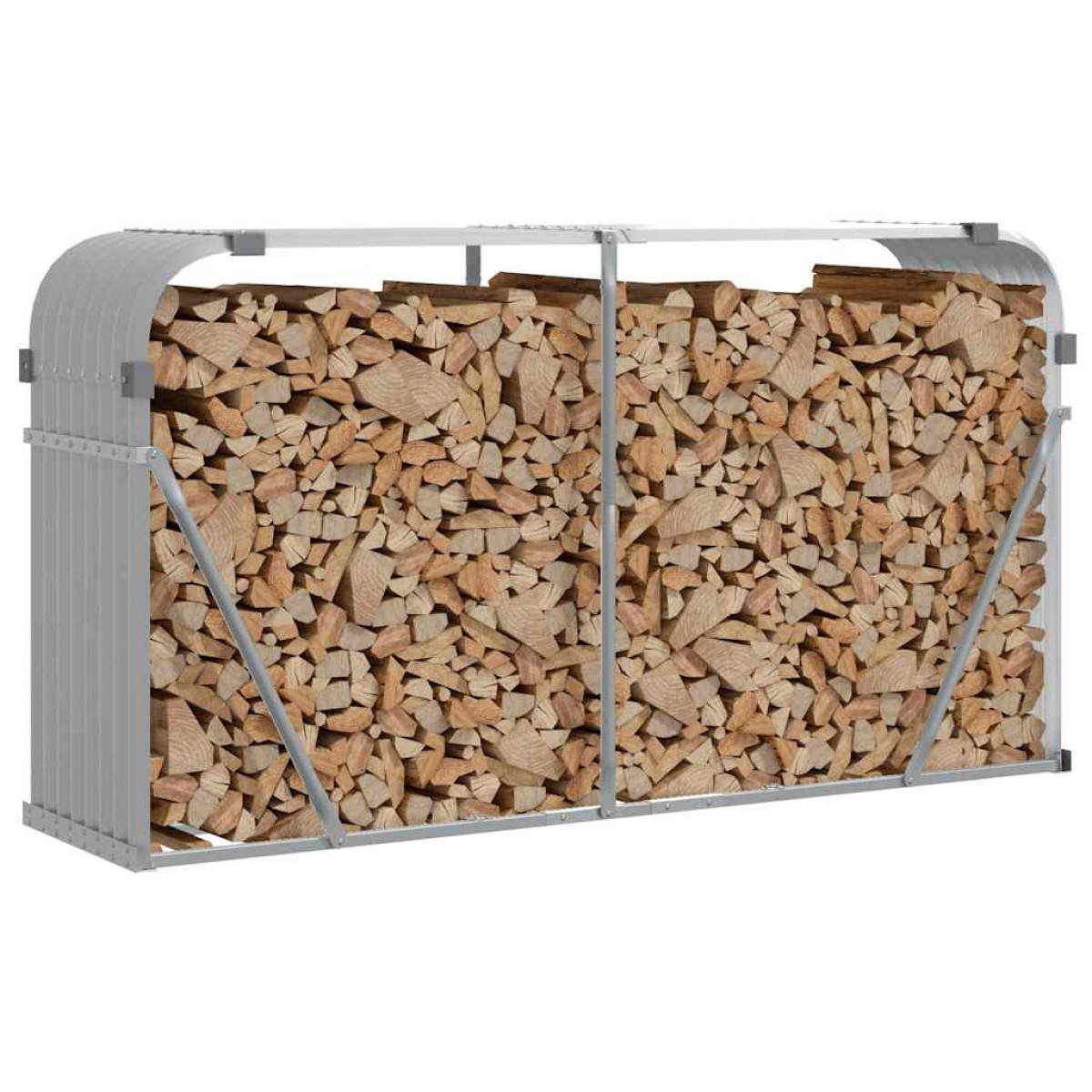 vidaXL Ξυλοθήκη Αν. Γκρι 180 x 45 x 100 εκ. από Γαλβανισμένο Ατσάλι