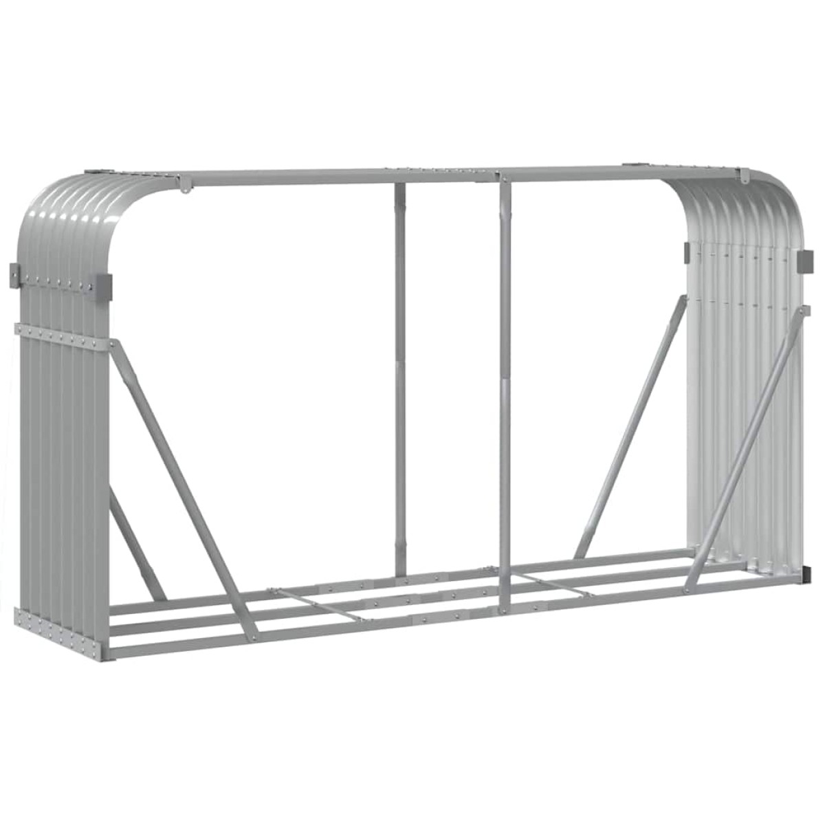 vidaXL Ξυλοθήκη Αν. Γκρι 180 x 45 x 100 εκ. από Γαλβανισμένο Ατσάλι
