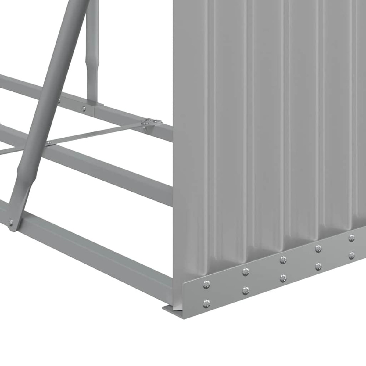 vidaXL Ξυλοθήκη Αν. Γκρι 180 x 45 x 100 εκ. από Γαλβανισμένο Ατσάλι