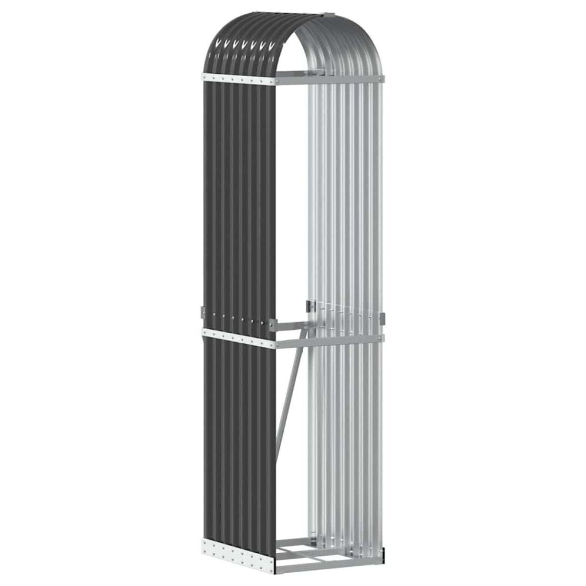 vidaXL Ξυλοθήκη Ανθρακί 40 x 45 x 170 εκ. από Γαλβανισμένο Ατσάλι