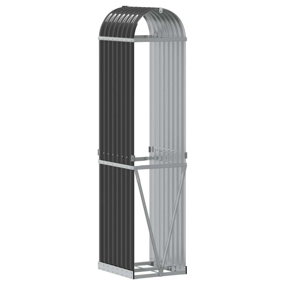 vidaXL Ξυλοθήκη Ανθρακί 40 x 45 x 170 εκ. από Γαλβανισμένο Ατσάλι