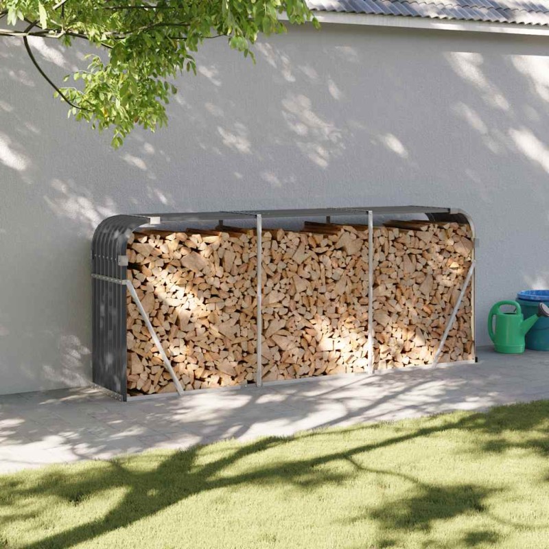 vidaXL Θήκη Κορμών Ανθρακί 234x45x100 εκ. από Γαλβανισμένο Ατσάλι