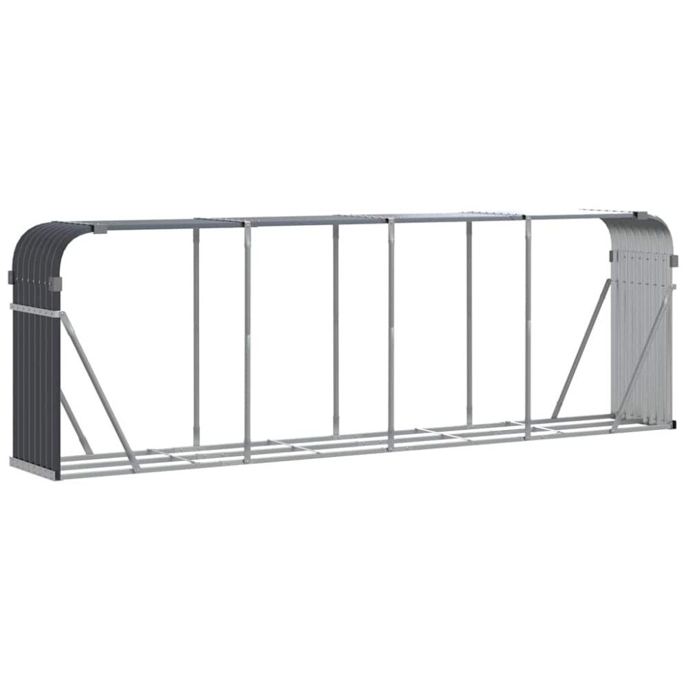 vidaXL Ξυλοθήκη Ανθρακί 300x45x100εκ. από Γαλβανισμένο Ατσάλι