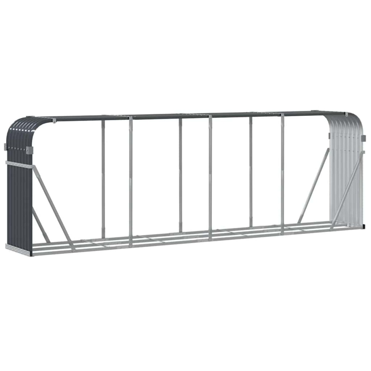 vidaXL Ξυλοθήκη Ανθρακί 300x45x100εκ. από Γαλβανισμένο Ατσάλι