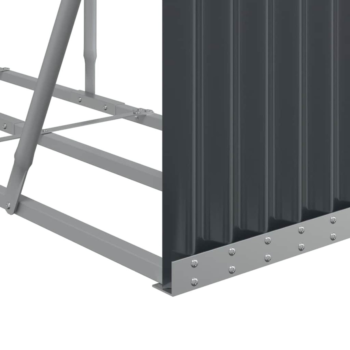 vidaXL Ξυλοθήκη Ανθρακί 300x45x100εκ. από Γαλβανισμένο Ατσάλι