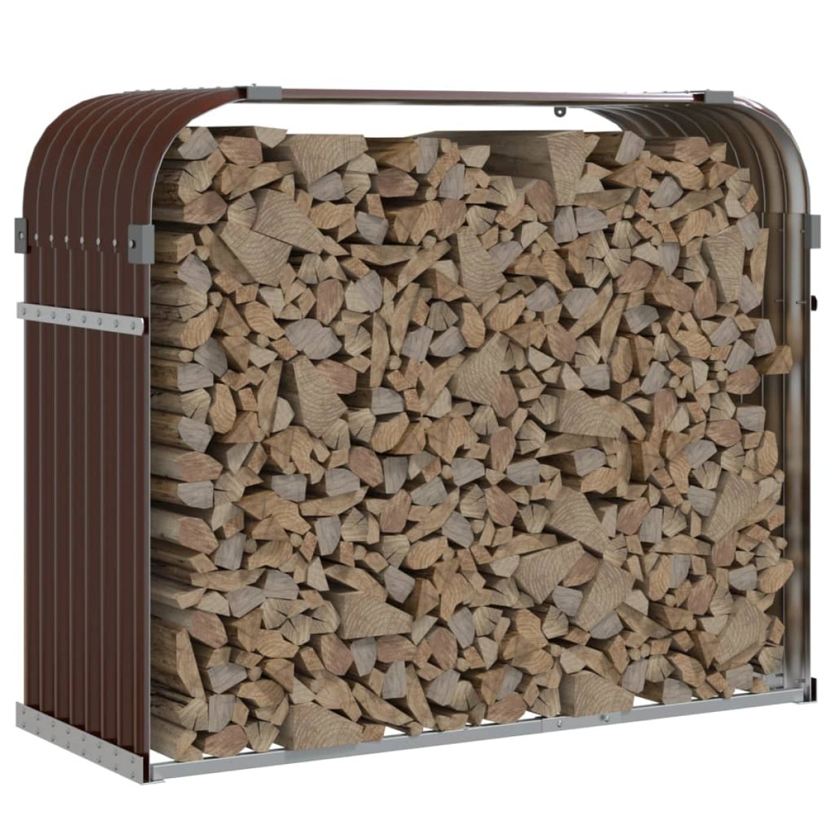 vidaXL Ξυλοθήκη Καφέ 120x45x100 εκ. από Γαλβανισμένο Ατσάλι
