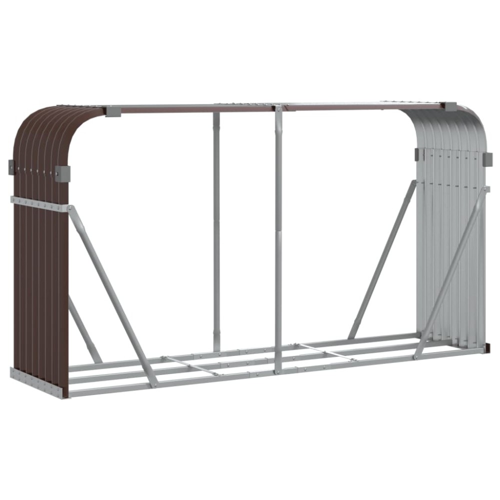 vidaXL Ξυλοθήκη Καφέ 180x45x100 εκ. από Γαλβανισμένο Ατσάλι