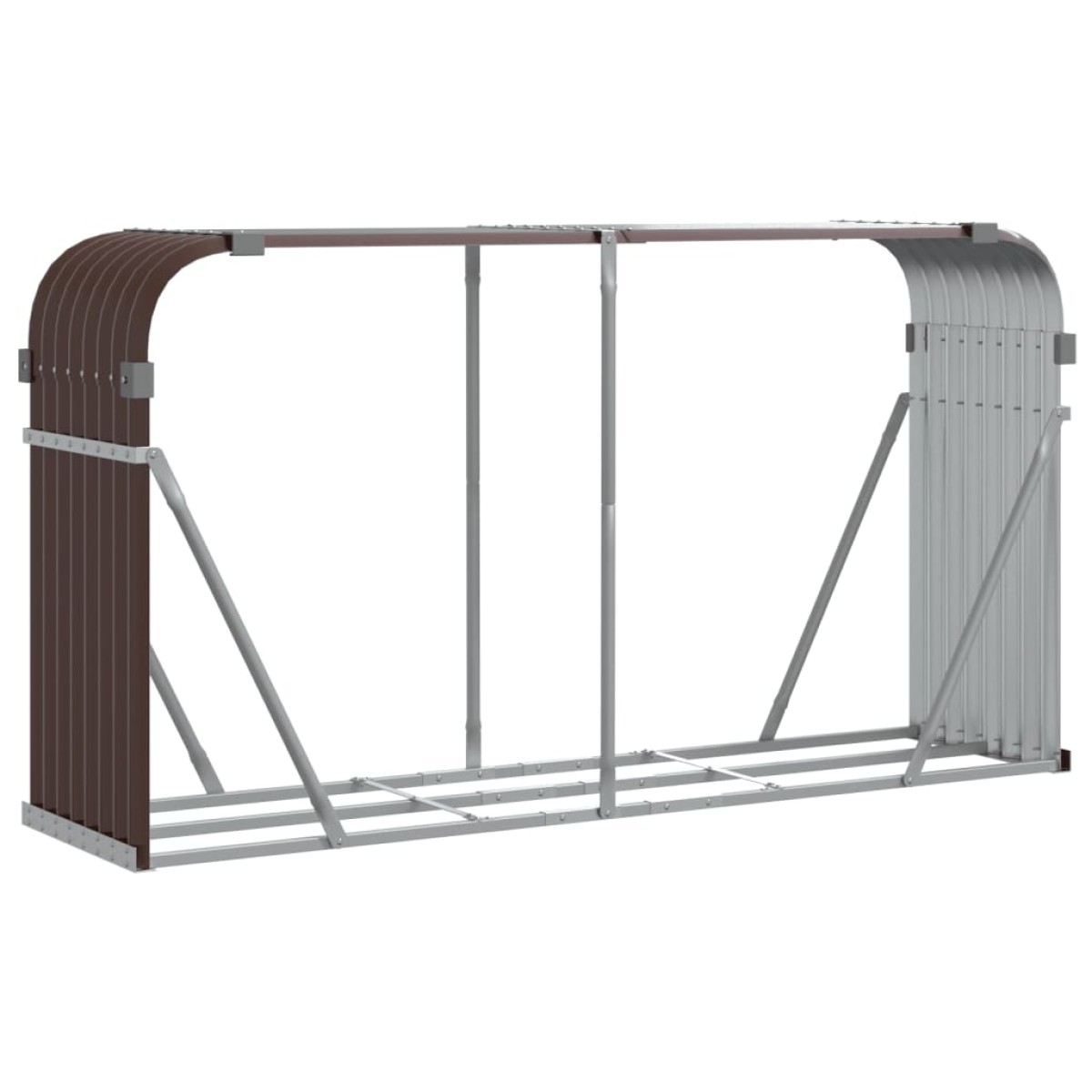 vidaXL Ξυλοθήκη Καφέ 180x45x100 εκ. από Γαλβανισμένο Ατσάλι